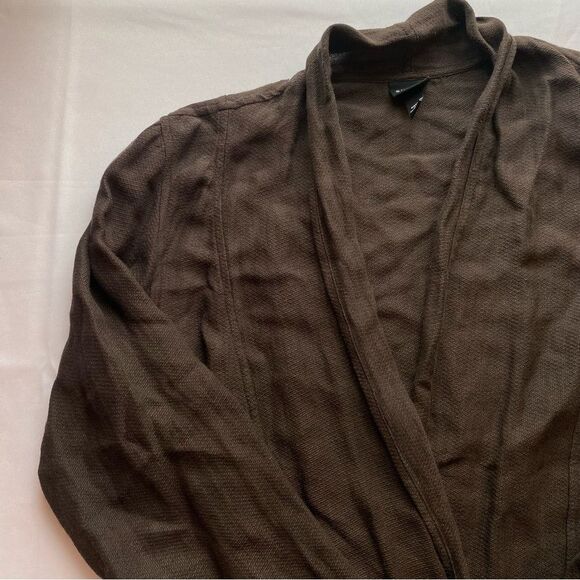 Eileen Fisher Chocolate Linen Blend Cardigan Size Medium - Picture 8 of 13